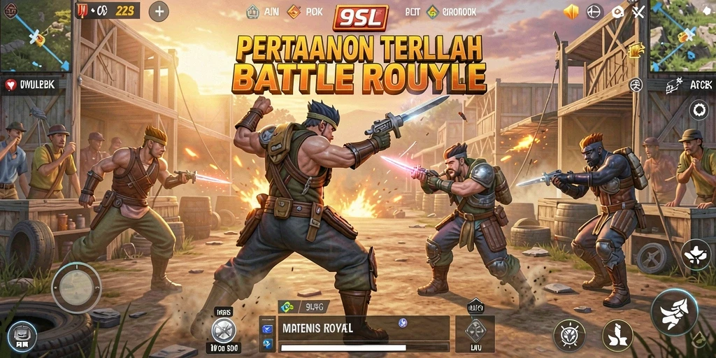 Tangkapan layar gameplay mendebarkan dari 9SL di arena Battle Royale.