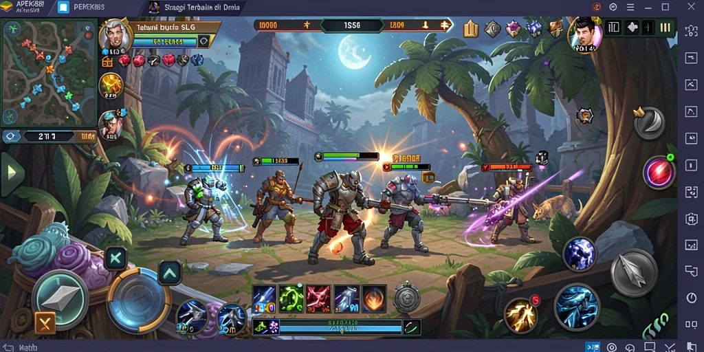 Gameplay APEK88 dengan aksi strategi yang mendebarkan.