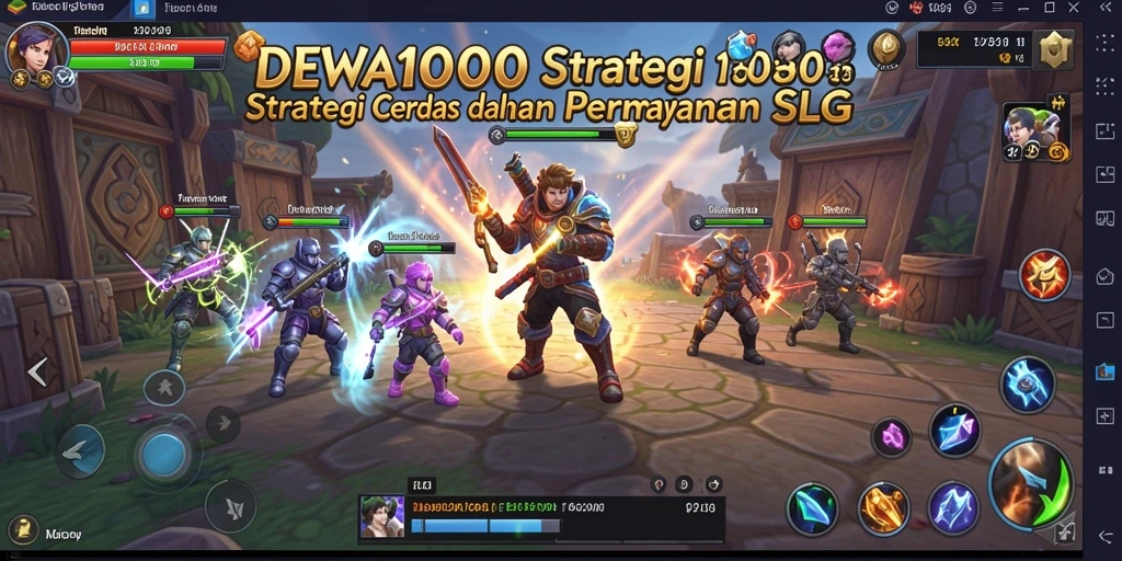 Tangkapan layar DEWA1000 menampilkan pertempuran strategi yang mendebarkan.