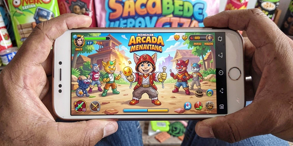 Screenshot utama IN22 menampilkan gameplay seru dan menantang di level yang penuh warna.