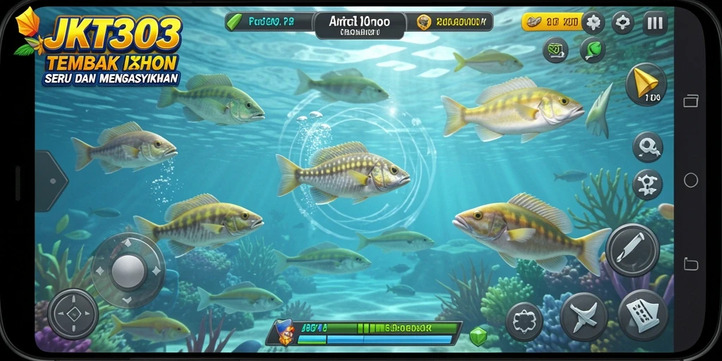 Tangkapan layar gameplay JKT303 yang menampilkan aksi tembak ikan yang mendebarkan.