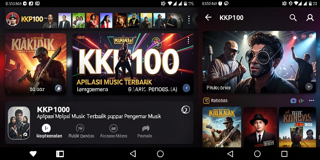 Tampilan gameplay KPK100 dengan berbagai fitur musik menarik.