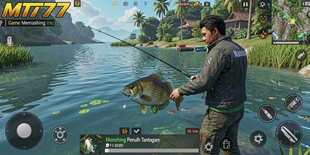Tampilan gameplay MT777 yang seru saat menangkap ikan.
