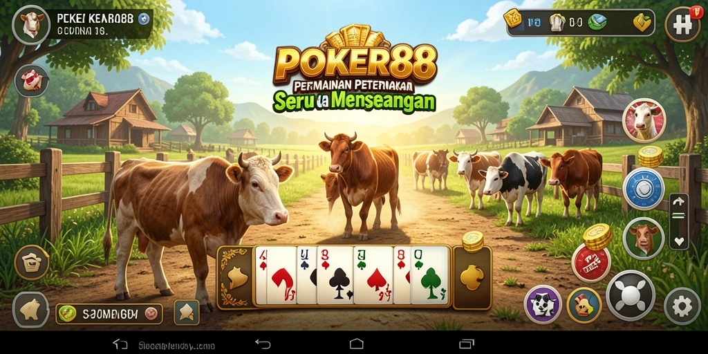 Tangkapan layar gameplay POKER88 menunjukkan aktivitas pertanian yang menarik.