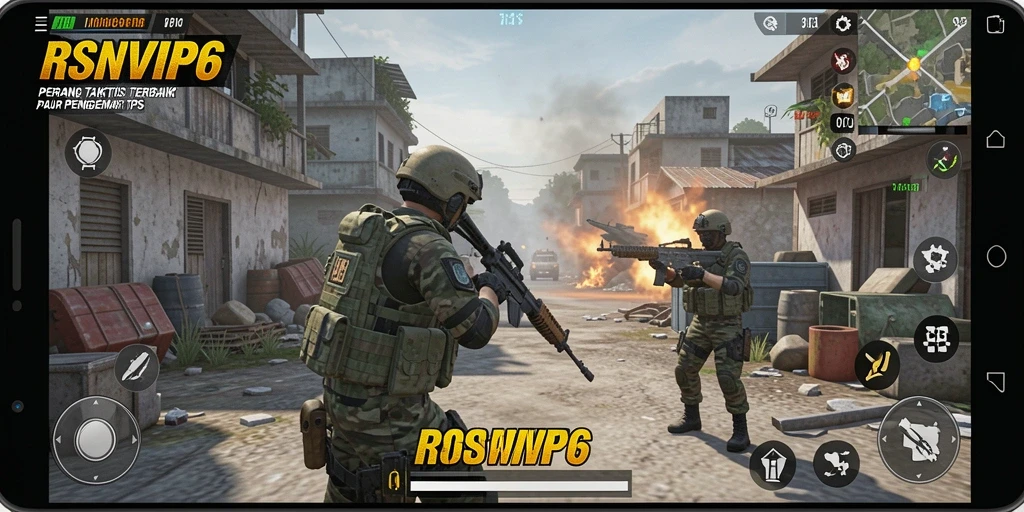 Screenshot gameplay RSNVIP6 menampilkan aksi taktis dan grafis yang menawan.